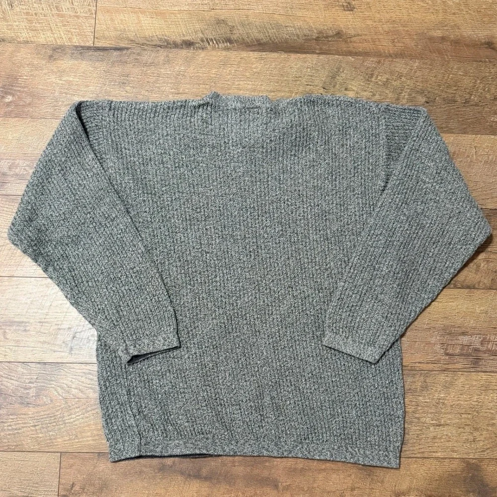 Columbia Sportswear Mens XL Grey Ribbed Knit Cotton Crewneck Sweater Pullover